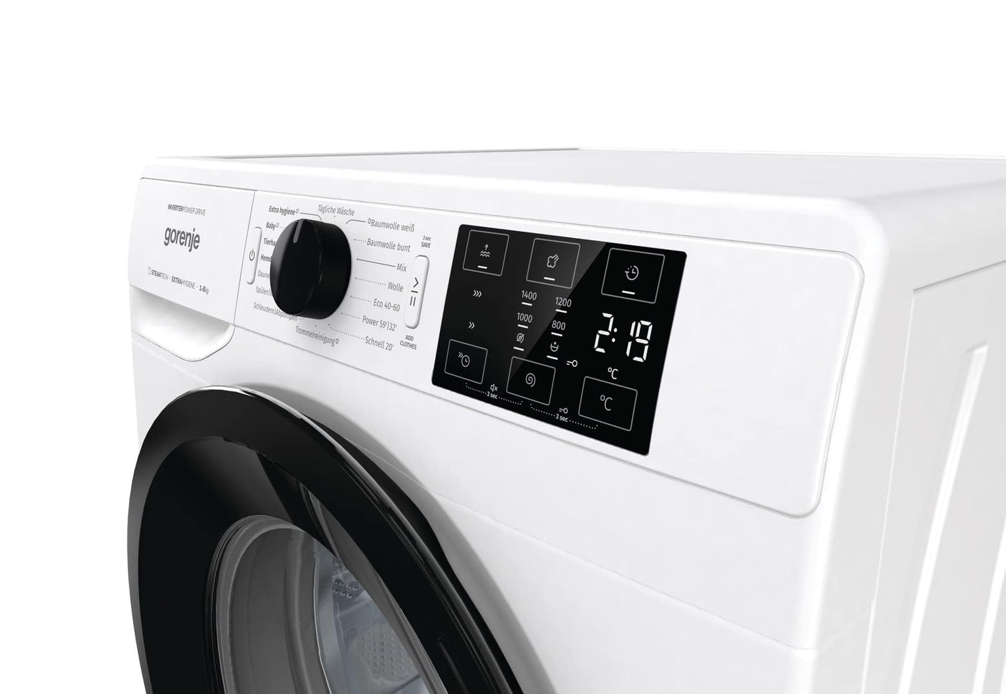 Gorenje WAM 74 SAP Waschmaschine mit Dampffunktion / 7 kg / 1400 U / 16 Programme/AquaStop/Inverter PowerDrive Motor/Edelstahltrommel/Kindersicherung/EEK A/weiß