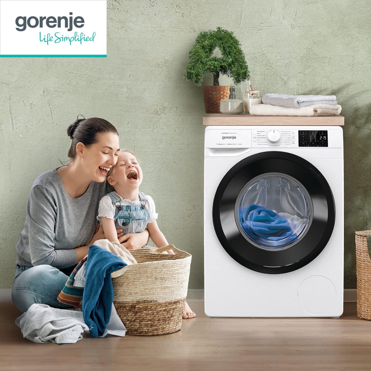 Gorenje WAM 74 SAP Waschmaschine mit Dampffunktion / 7 kg / 1400 U / 16 Programme/AquaStop/Inverter PowerDrive Motor/Edelstahltrommel/Kindersicherung/EEK A/weiß